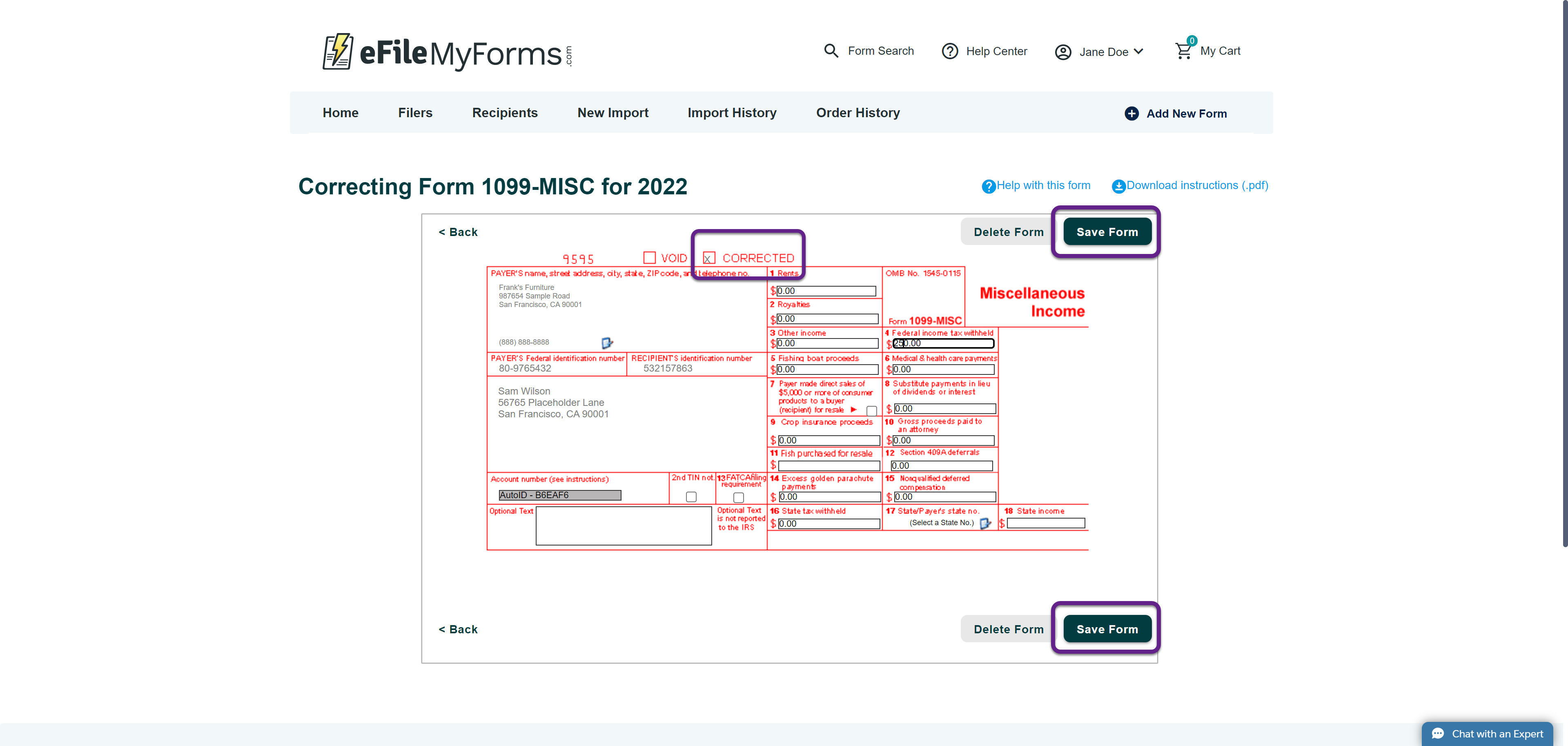 How to file 1099 and W-2 amount corrections (after IRS/SSA filing) –  eFileMyForms